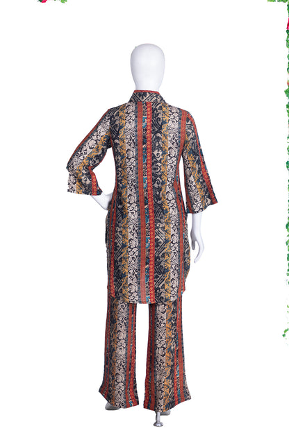 Black Rayon Short Kurti 2 Pieces Set