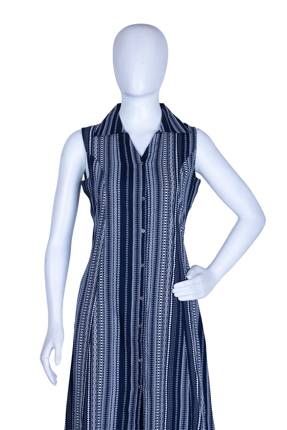 Black Rayon Printed Aline Kurti