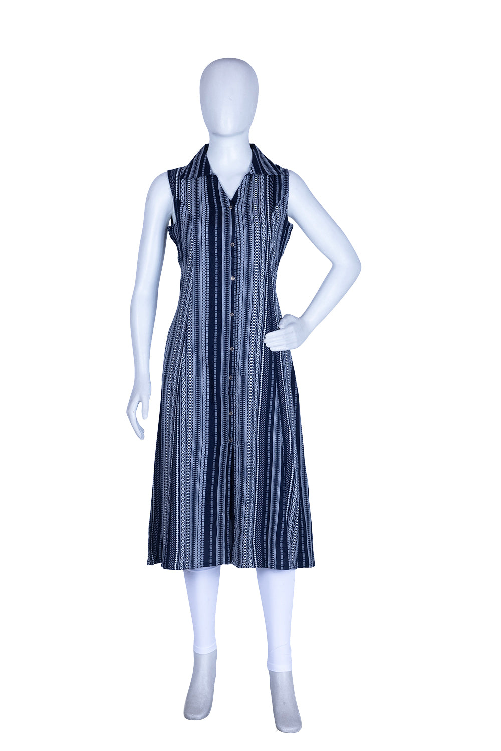 Black Rayon Printed Aline Kurti