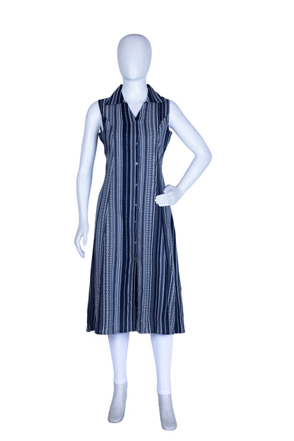 Black Rayon Printed Aline Kurti
