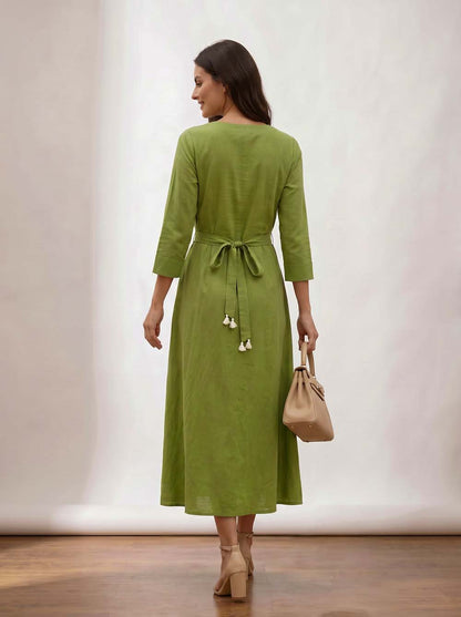 Green Style Long One Piece Dress