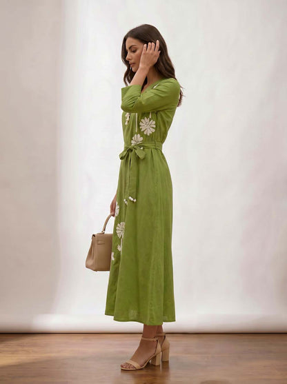 Green Style Long One Piece Dress