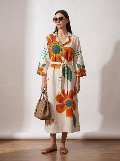 Rust Style Long One Piece Dress