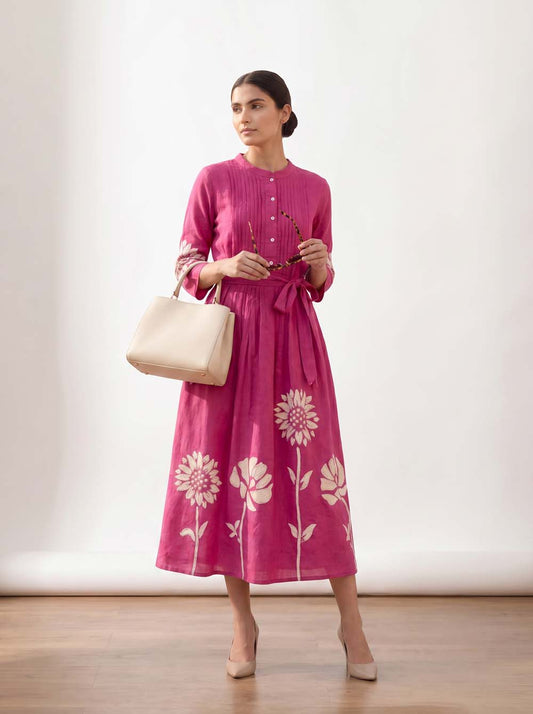 M Pink Style Long One Piece Dress