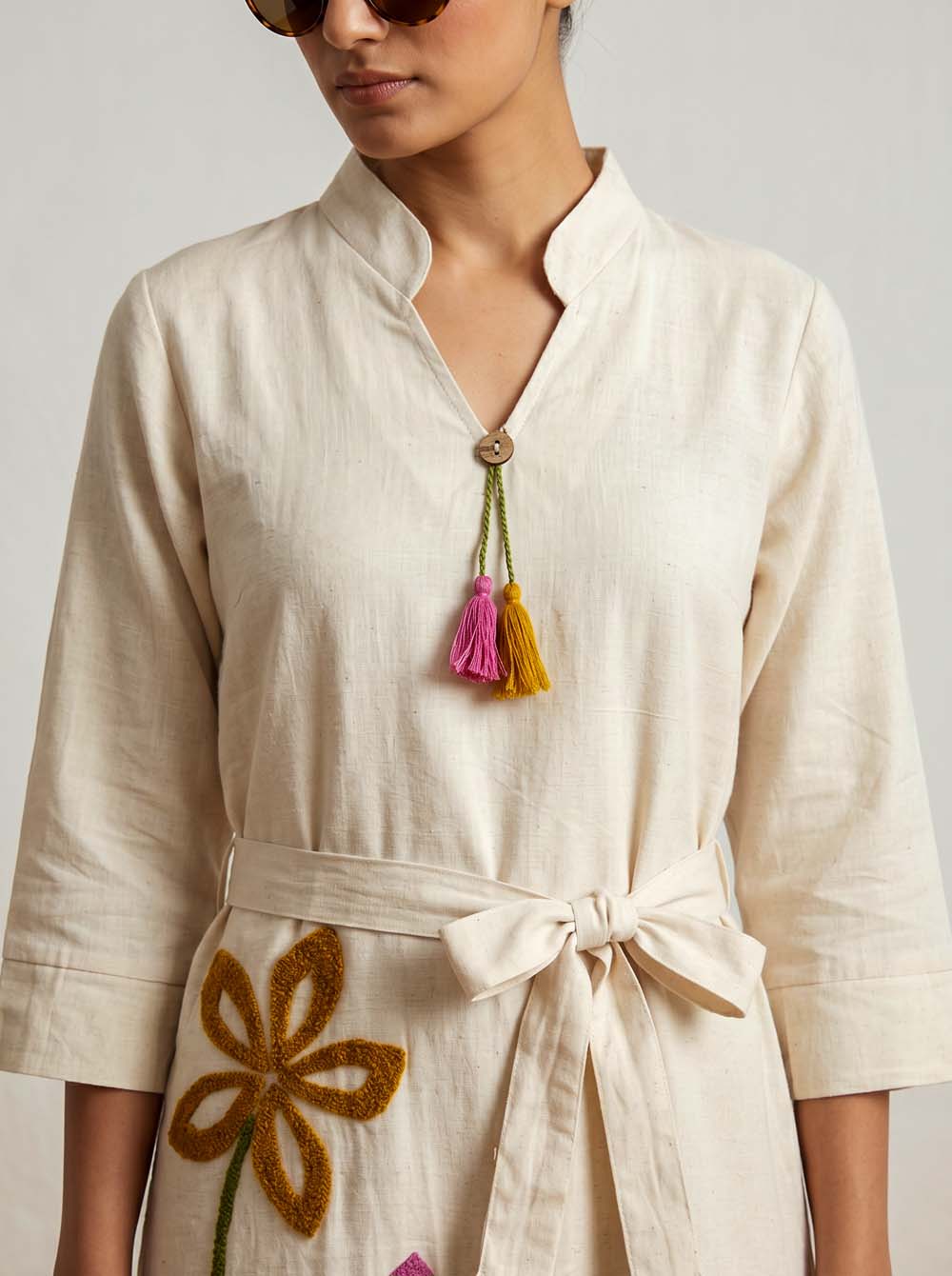 Natural Cream Style Long One Piece Dress