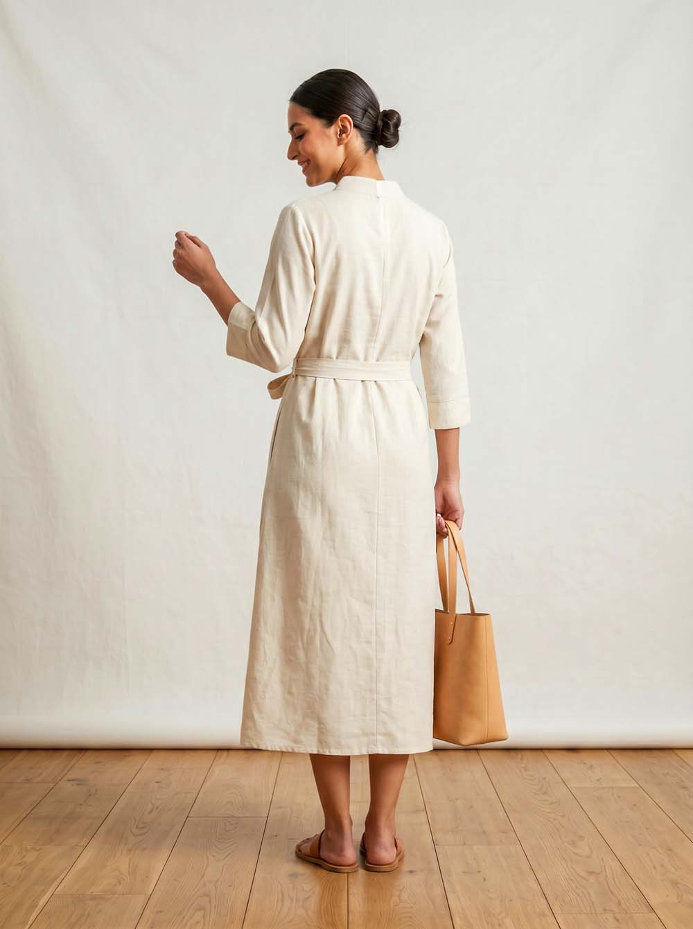 Natural Cream Style Long One Piece Dress