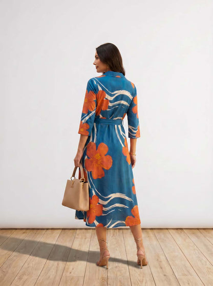 Till Blue Style Long One Piece Dress