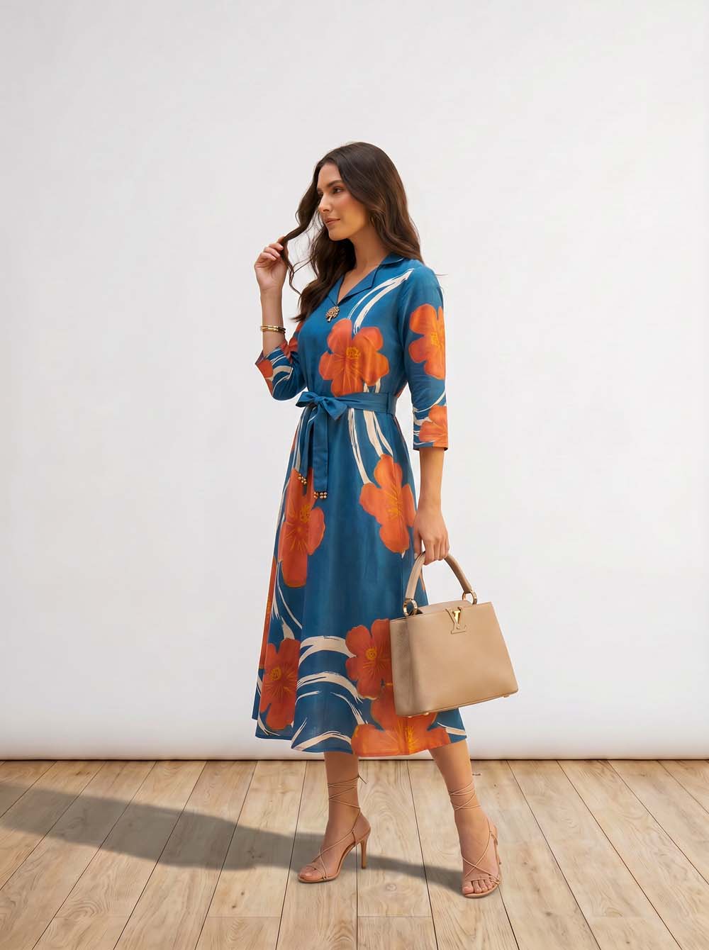 Till Blue Style Long One Piece Dress