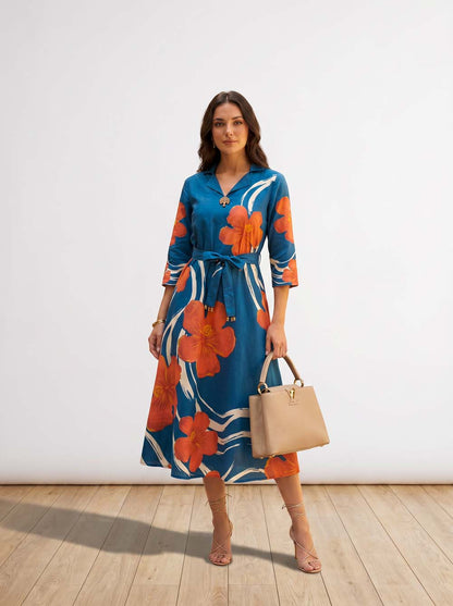 Till Blue Style Long One Piece Dress