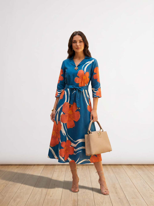 Till Blue Style Long One Piece Dress
