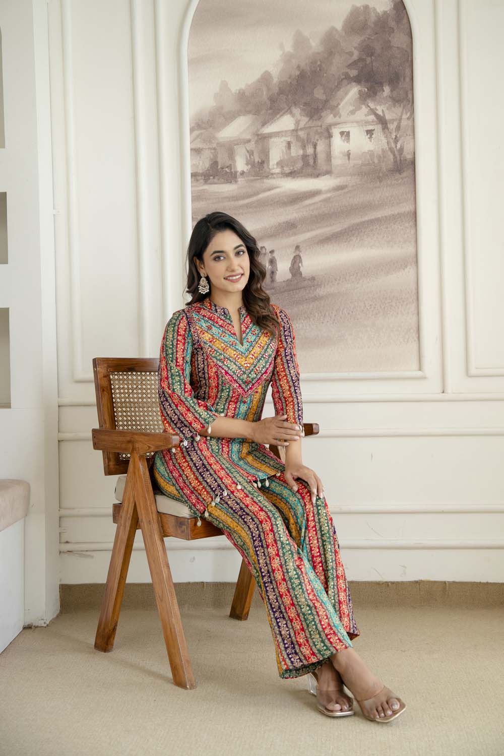 Multi Cord set Kurti Pattern Short Straight Cut
