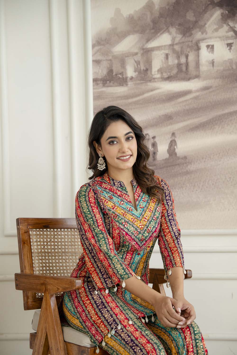Multi Cord set Kurti Pattern Short Straight Cut