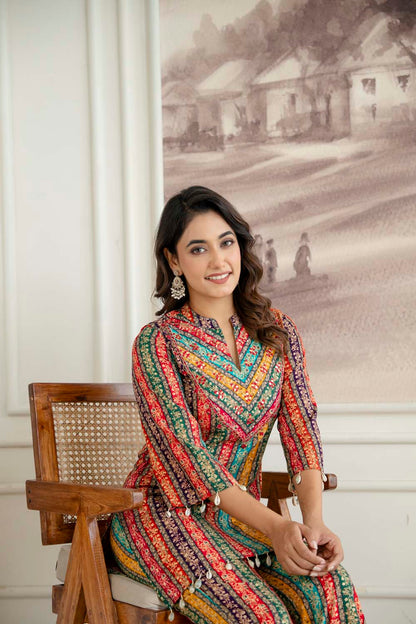 Multi Cord set Kurti Pattern Short Straight Cut