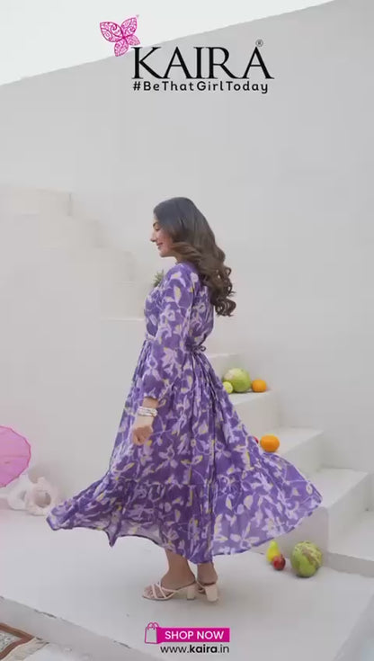 Lavender Cotton Fashionista Kurti Frock