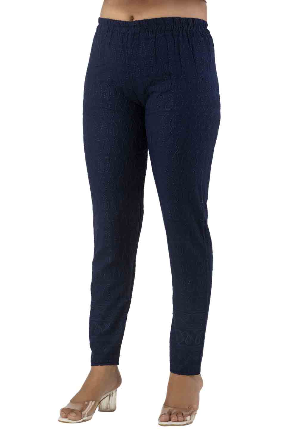 Buy Plus Size Cotton Lycra Stretchable Ankle Lenth Leggings with Mobile  Pocket for Women - 3XL (36-38 Inches) Navy Blue at Amazon.in