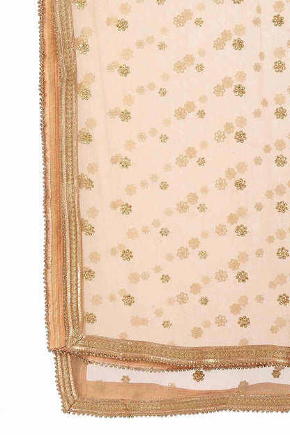 Light Gold Banarasi Net Zari Work Dupatta